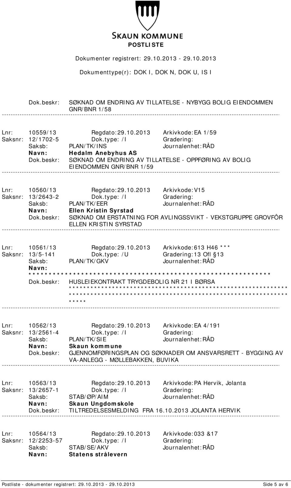 type: /I Gradering: Saksb: PLAN/TK/EER Journalenhet:RÅD Ellen Kristin Syrstad SØKNAD OM ERSTATNING FOR AVLINGSSVIKT - VEKSTGRUPPE GROVFÔR ELLEN KRISTIN SYRSTAD Lnr: 105