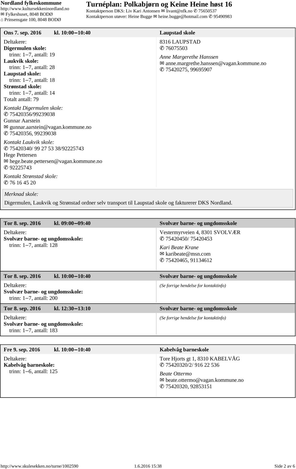 79 Kontakt Digermulen skole: 75420356/99239038 Gunnar Aarstein gunnar.aarstein@vagan.kommune.no 75420356, 99239038 Kontakt Laukvik skole: 75420340/ 99 27 53 38/92225743 Hege Pettersen hege.beate.