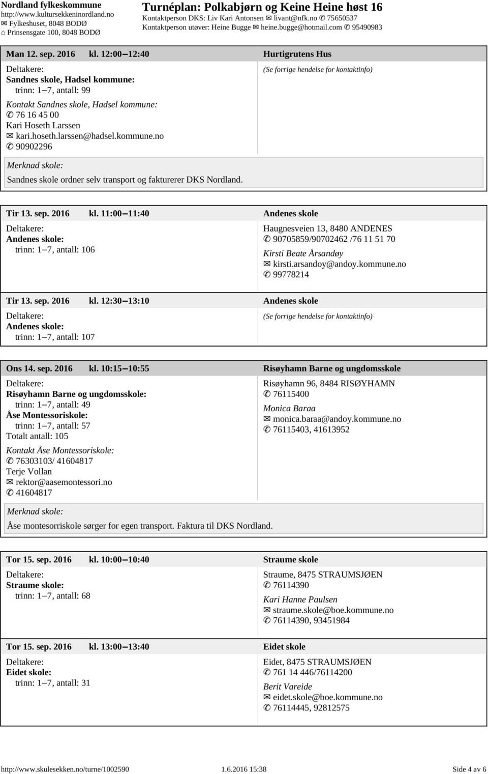 11:00 11:40 Andenes skole Andenes skole: trinn: 1 7, antall: 106 Haugnesveien 13, 8480 ANDENES 90705859/90702462 /76 11 51 70 Kirsti Beate Årsandøy kirsti.arsandoy@andoy.kommune.no 99778214 Tir 13.