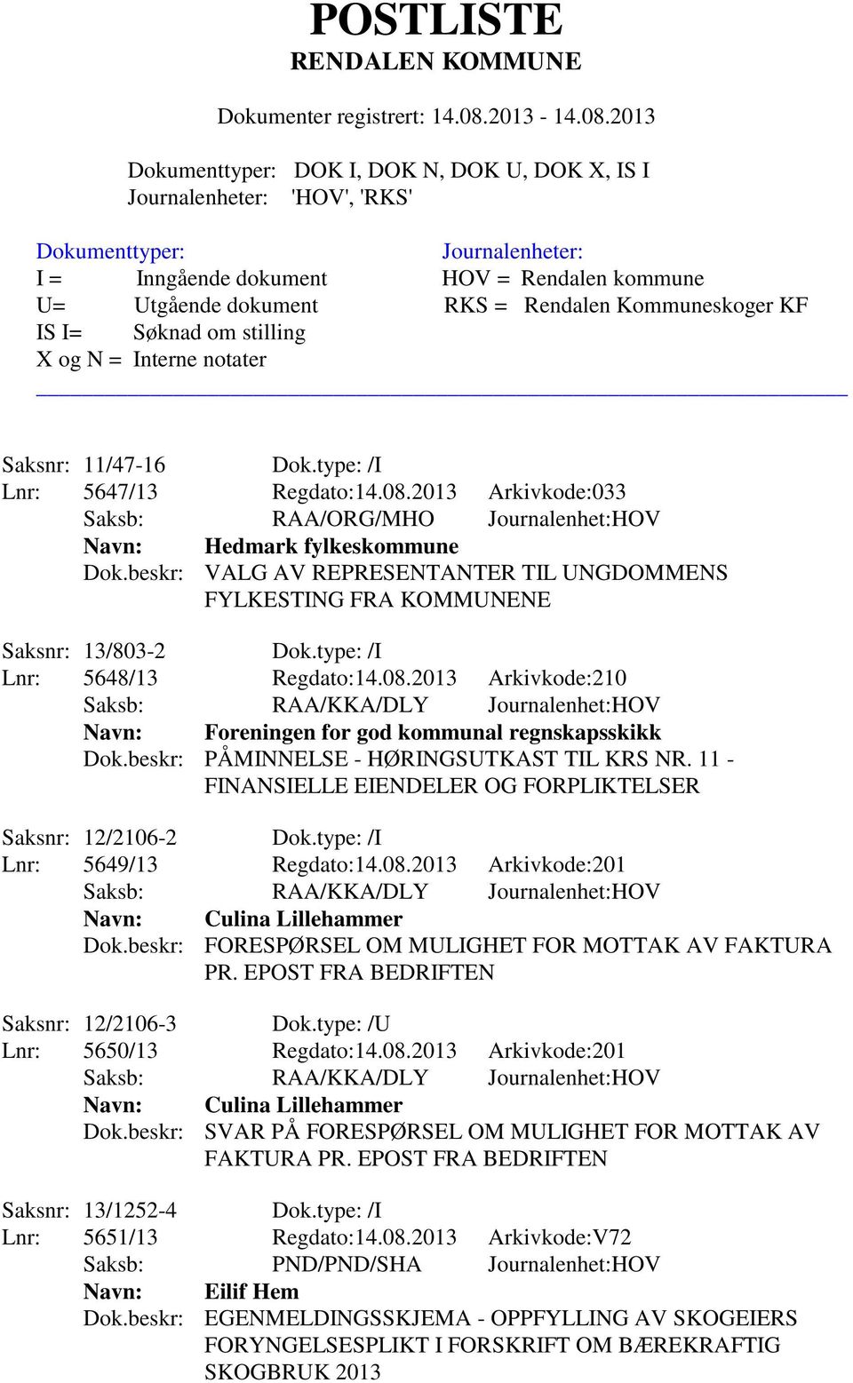 beskr: PÅMINNELSE - HØRINGSUTKAST TIL KRS NR. 11 - FINANSIELLE EIENDELER OG FORPLIKTELSER Saksnr: 12/2106-2 Dok.type: /I Lnr: 5649/13 Regdato:14.08.2013 Arkivkode:201 Navn: Culina Lillehammer Dok.