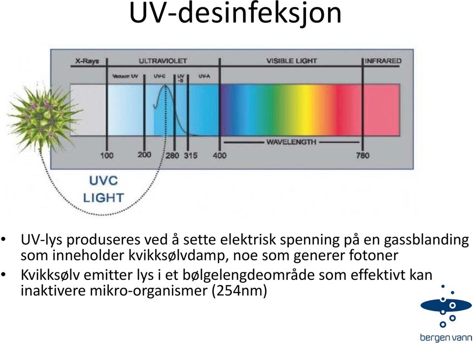 noe som generer fotoner Kvikksølv emitter lys i et