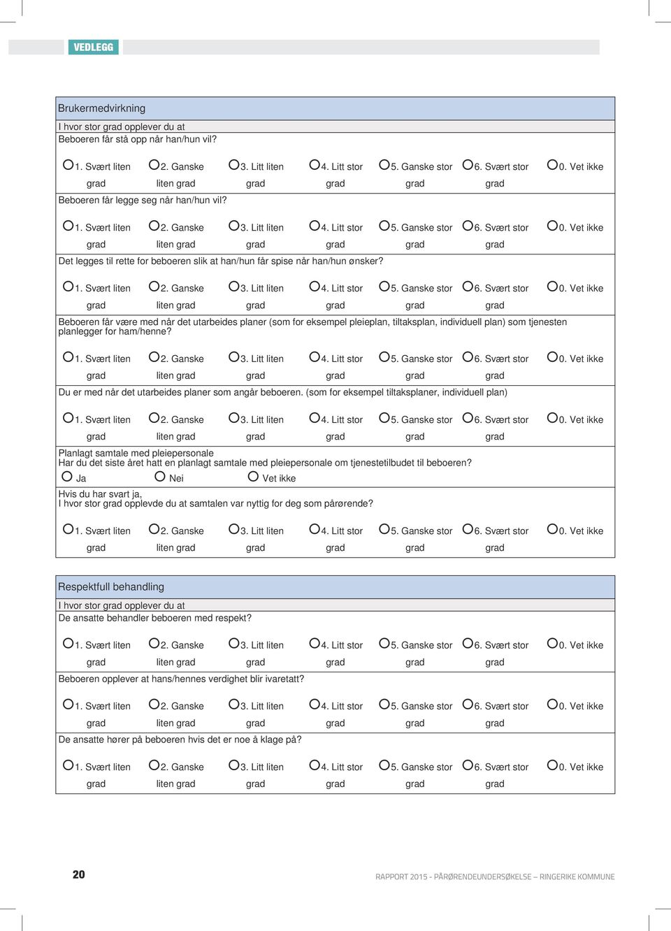 liten Beboeren får være med når det utarbeides planer (som for eksempel pleieplan, tiltaksplan, individuell plan) som tjenesten planlegger for ham/henne?