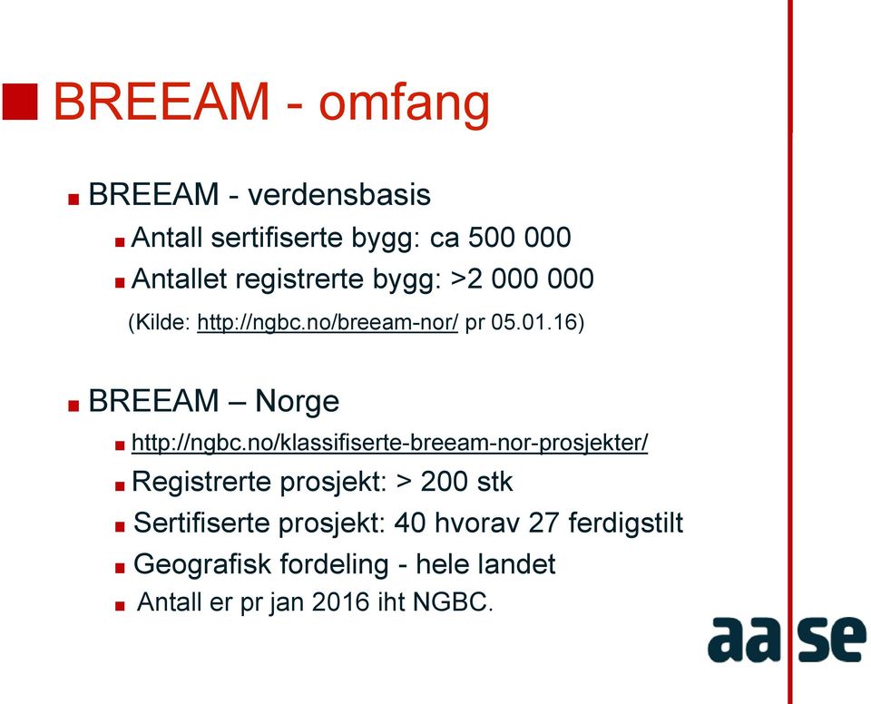 16) BREEAM Norge http://ngbc.