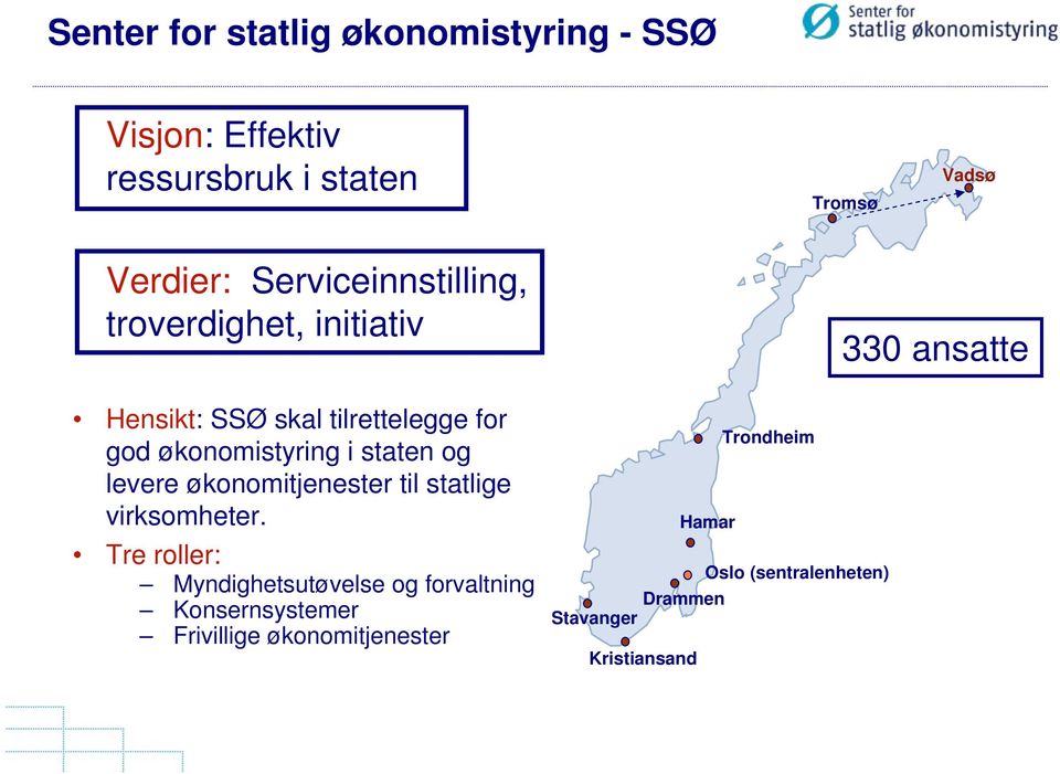 og levere økonomitjenester til statlige virksomheter.