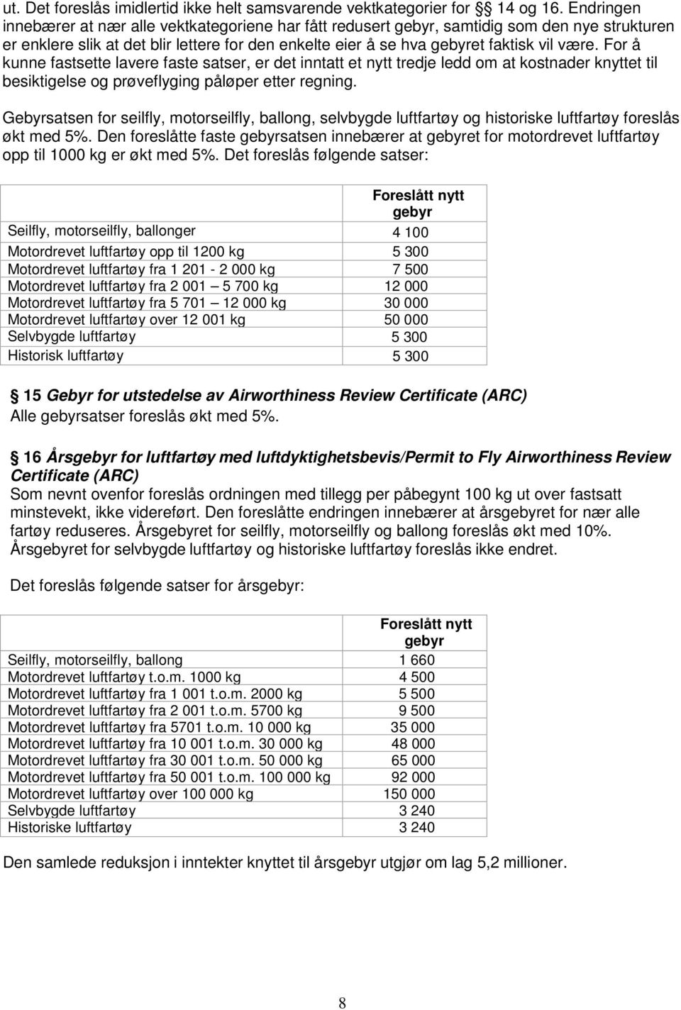 For å kunne fastsette lavere faste satser, er det inntatt et nytt tredje ledd om at kostnader knyttet til besiktigelse og prøveflyging påløper etter regning.