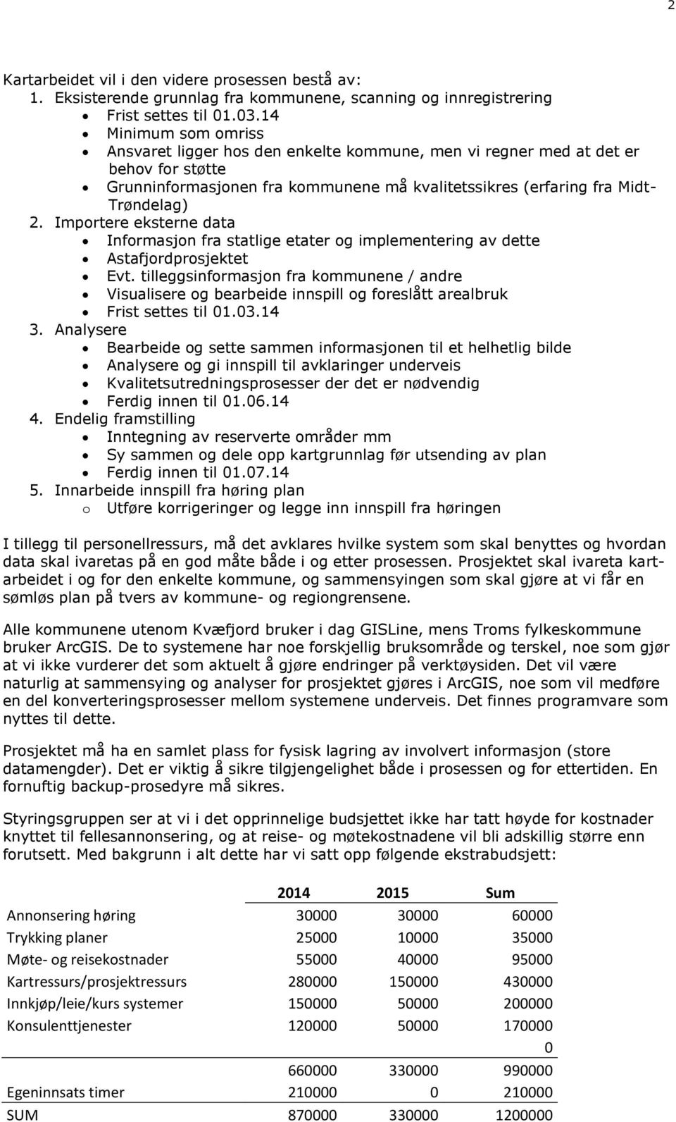 Importere eksterne data Informasjon fra statlige etater og implementering av dette Astafjordprosjektet Evt.