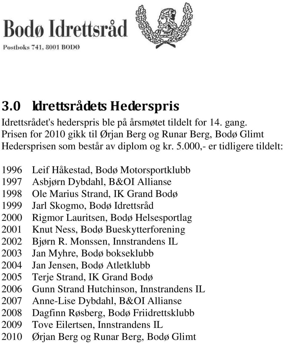Bodø Helsesportlag 2001 Knut Ness, Bodø Bueskytterforening 2002 Bjørn R.