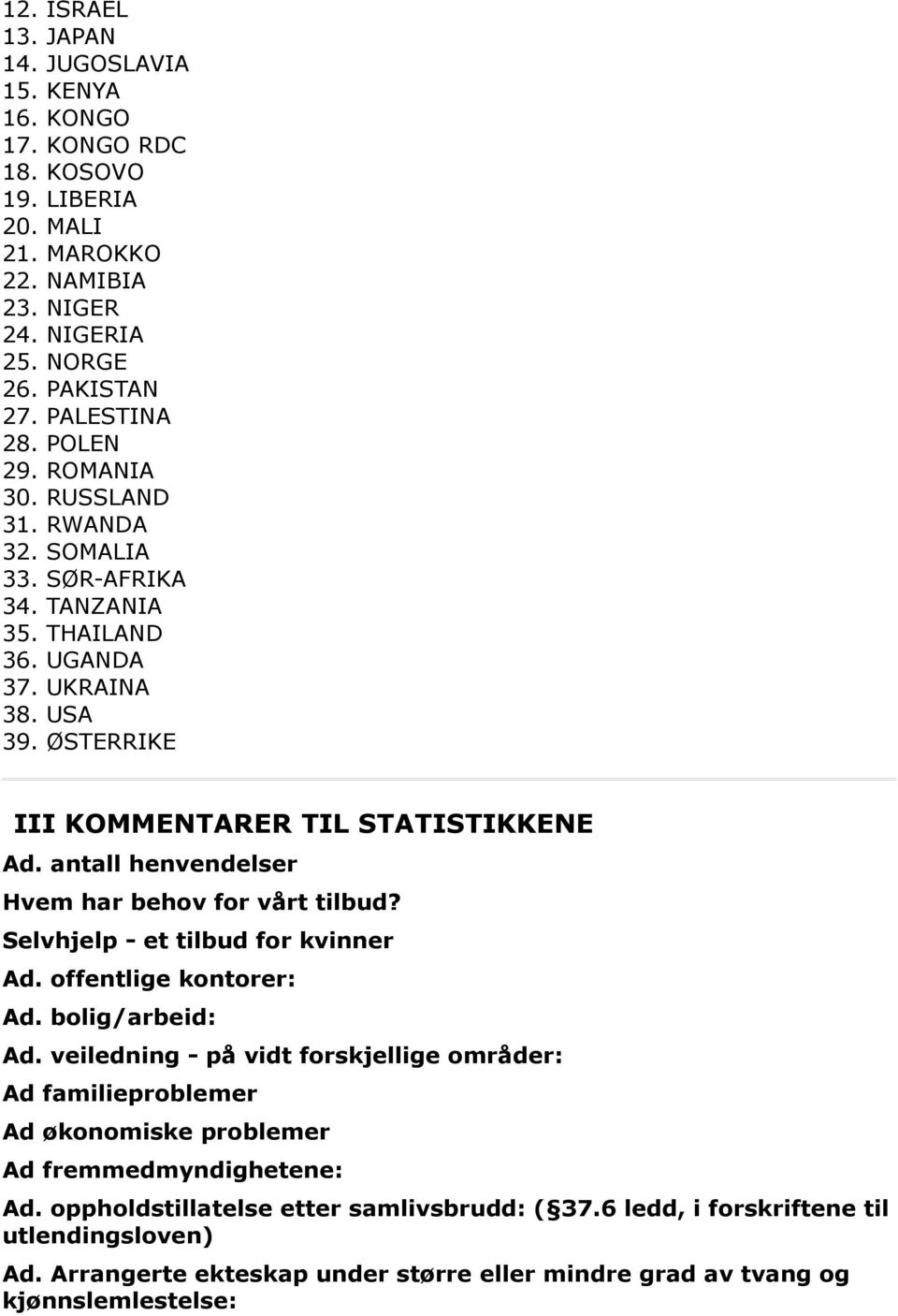 antall henvendelser Hvem har behov for vårt tilbud? Selvhjelp - et tilbud for kvinner Ad. offentlige kontorer: Ad. bolig/arbeid: Ad.