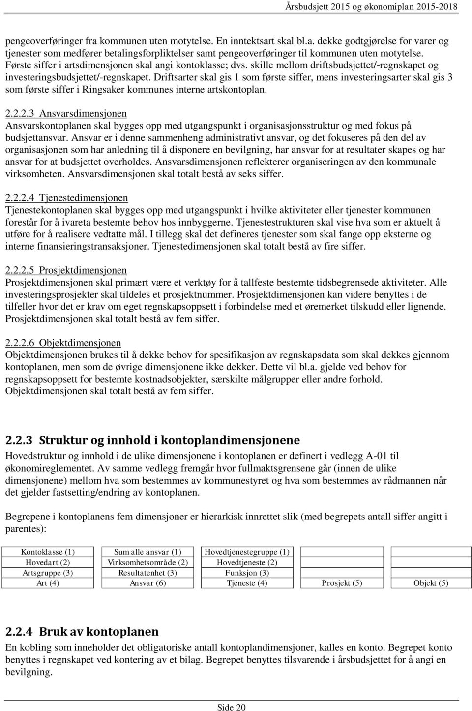 Driftsarter skal gis 1 som første siffer, mens investeringsarter skal gis 3 som første siffer i Ringsaker kommunes interne artskontoplan. 2.