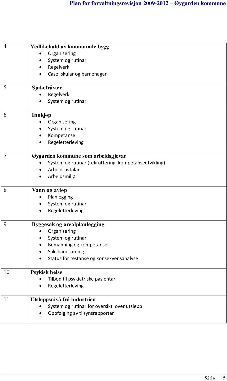 Byggesak og arealplanlegging Bemanning og kompetanse Sakshandsaming Status for restanse og konsekvensanalyse 10 Psykisk