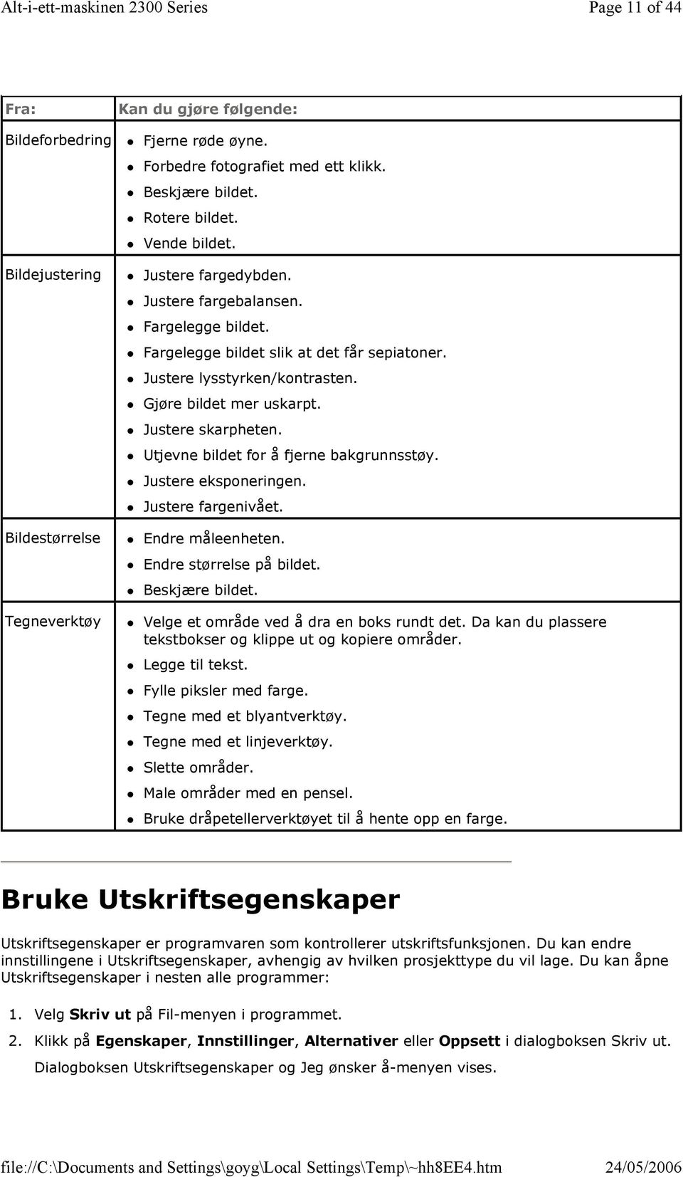 Utjevne bildet for å fjerne bakgrunnsstøy. Justere eksponeringen. Justere fargenivået. Bildestørrelse Endre måleenheten. Endre størrelse på bildet. Beskjære bildet.