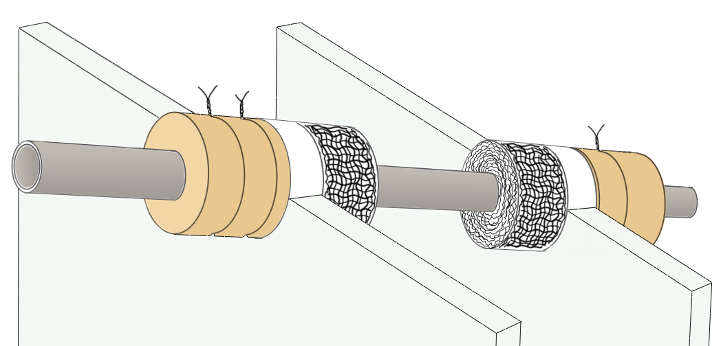 Side 6 av 6 KOBBER- OG STÅLRØR BRANNMOTSTAND EI 60 ALUMINIUMSRØR ALUPEX/MEPLA BRANNMOTSTAND EI 60, 50 cm på begge tre stykk ståltråd 20 mm densitet 40 kg/m 3 eller tilsvarende på begge sider dybde 9