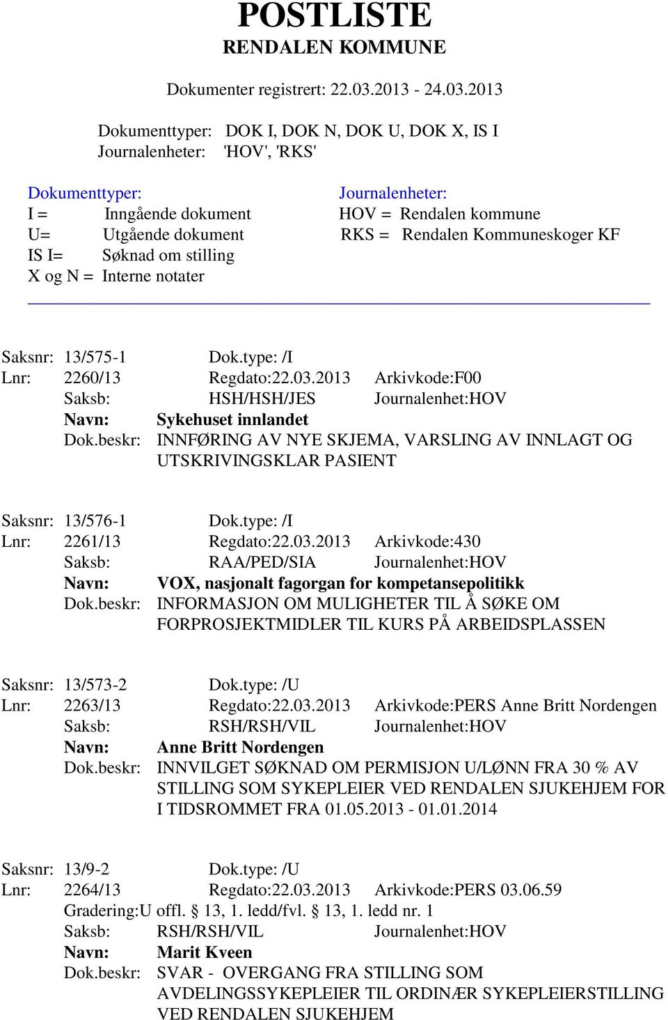 2013 Arkivkode:430 Saksb: RAA/PED/SIA Journalenhet:HOV Navn: VOX, nasjonalt fagorgan for kompetansepolitikk Dok.