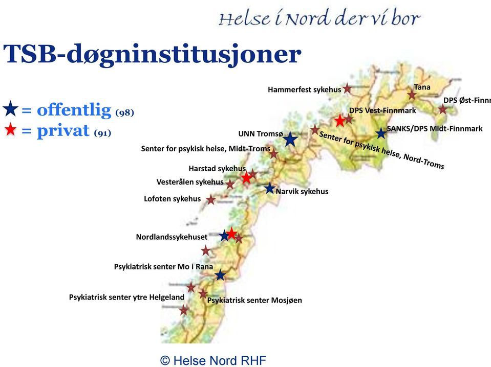 Midt-Finnmark Harstad sykehus Vesterålen sykehus Lofoten sykehus Narvik sykehus