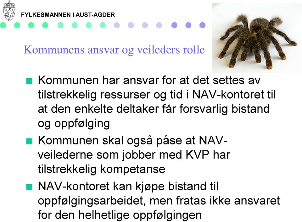 Kommunen skal også påse at NAVveilederne som jobber med KVP har tilstrekkelig kompetanse