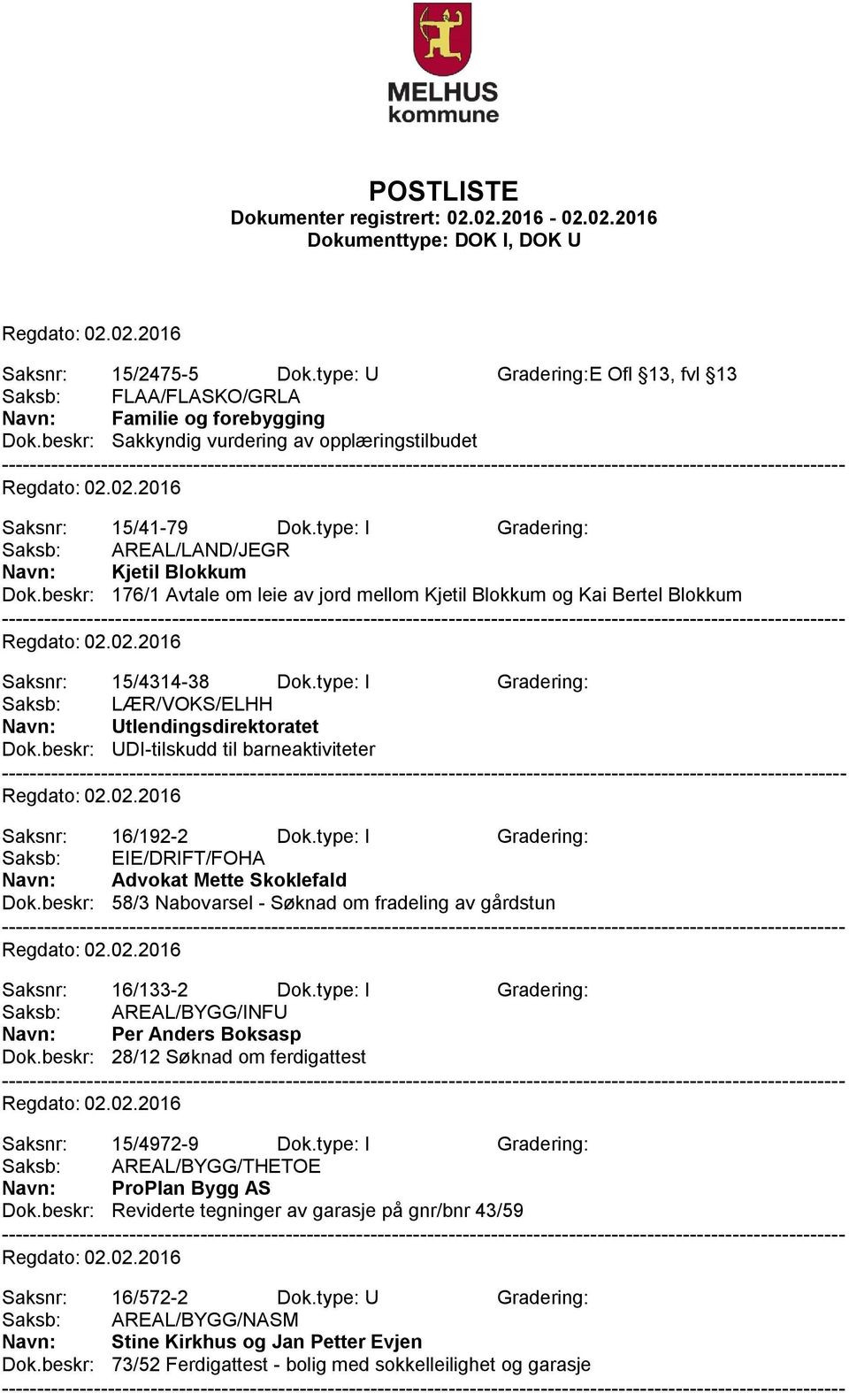 type: I Gradering: Saksb: LÆR/VOKS/ELHH Navn: Utlendingsdirektoratet Dok.beskr: UDI-tilskudd til barneaktiviteter Saksnr: 16/192-2 Dok.