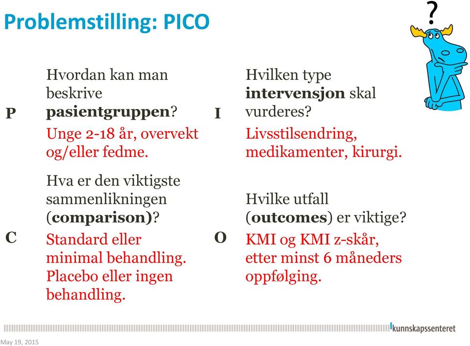 Livsstilsendring, medikamenter, kirurgi. Hva er den viktigste sammenlikningen (comparison)?