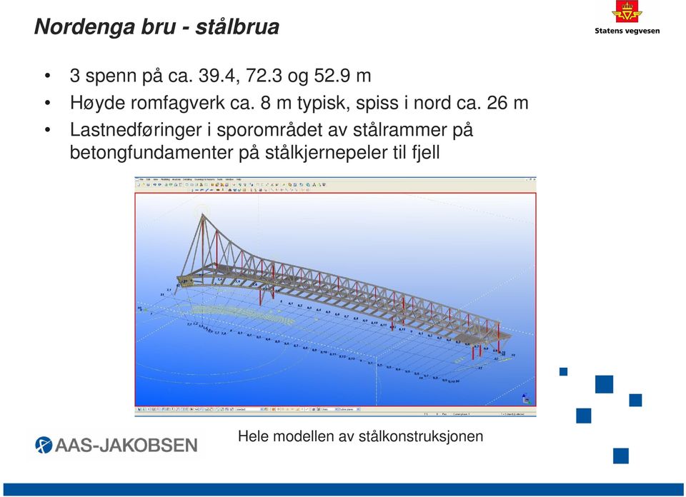 26 m Lastnedføringer i sporområdet av stålrammer på