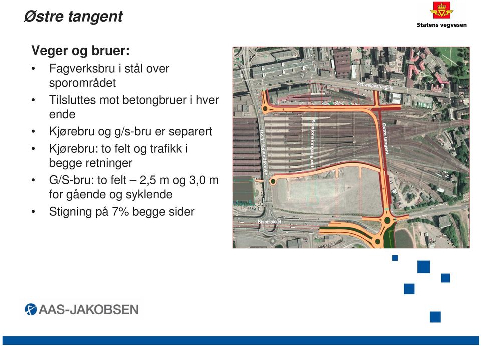 separert Kjørebru: to felt og trafikk i begge retninger G/S-bru: