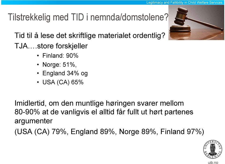 store forskjeller Finland: 90% Norge: 51%, England 34% og USA (CA) 65% Imidlertid, om
