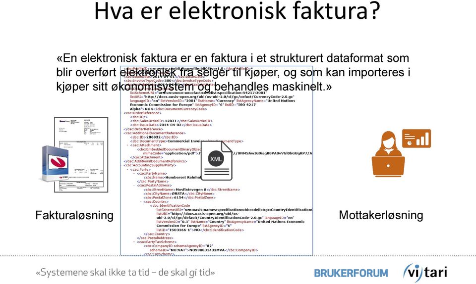 dataformat som blir overført elektronisk fra selger til