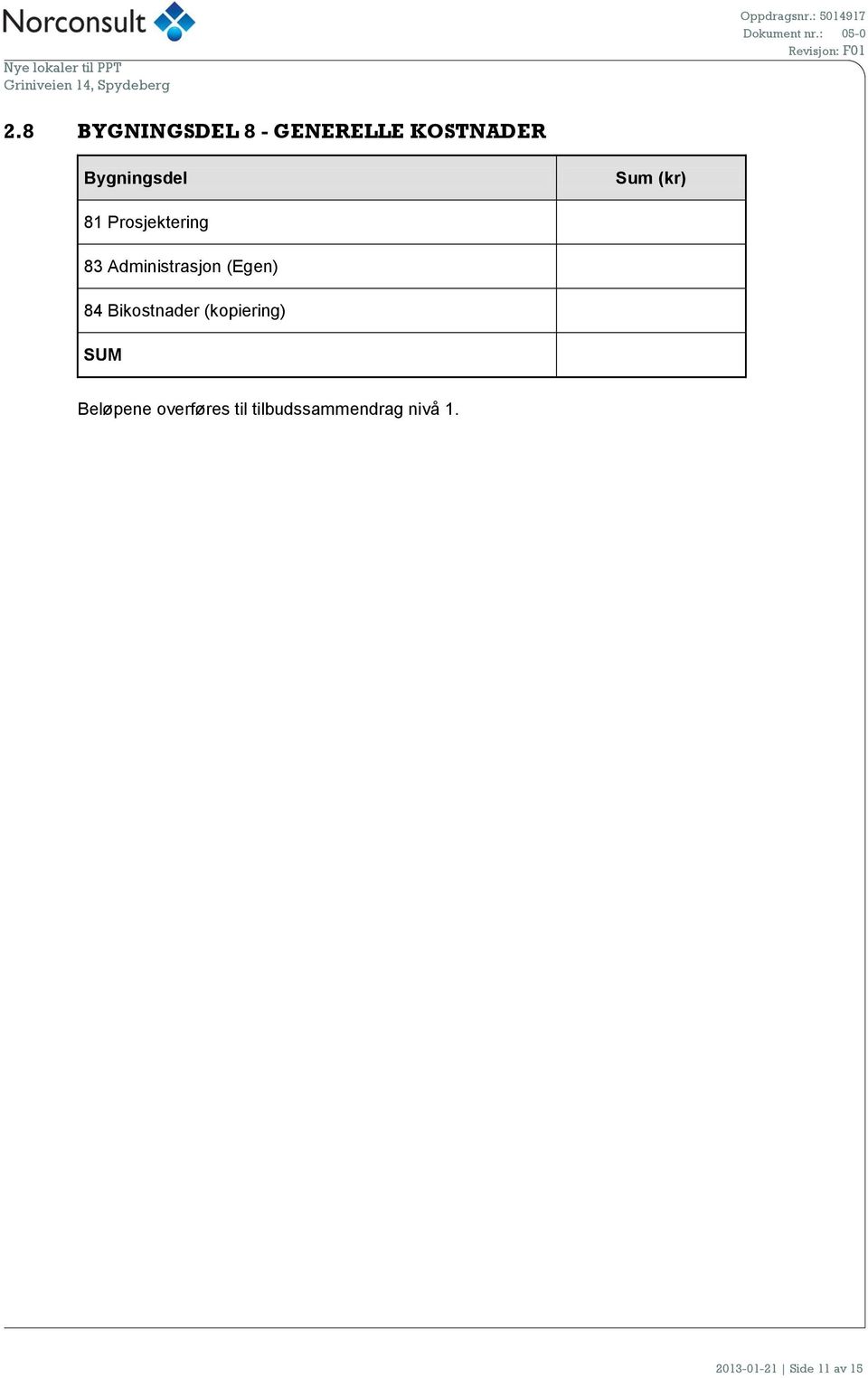 Administrasjon (Egen) 84