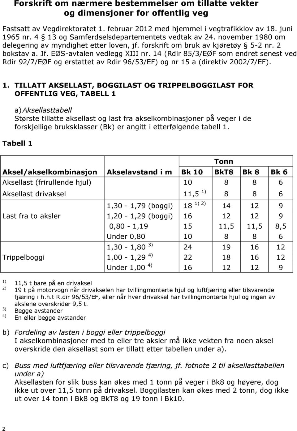 14 (Rdir 85/3/EØF som endret senest ved Rdir 92/7/EØF og erstattet av Rdir 96/53/EF) og nr 15