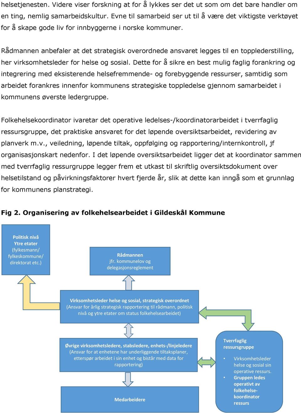 Rådmannen anbefaler at det strategisk overordnede ansvaret legges til en topplederstilling, her virksomhetsleder for helse og sosial.