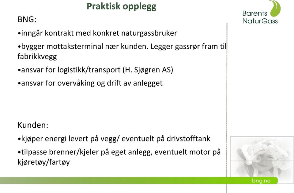 Sjøgren AS) ansvar for overvåking og drift av anlegget Kunden: kjøper energi levert på