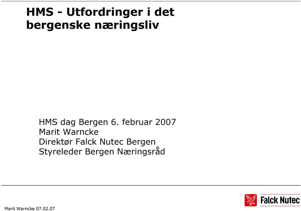 februar 2007 Marit Warncke Direktør