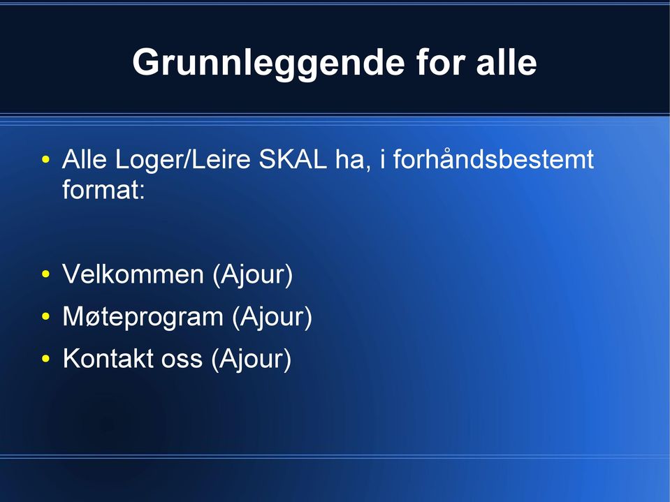 forhåndsbestemt format: