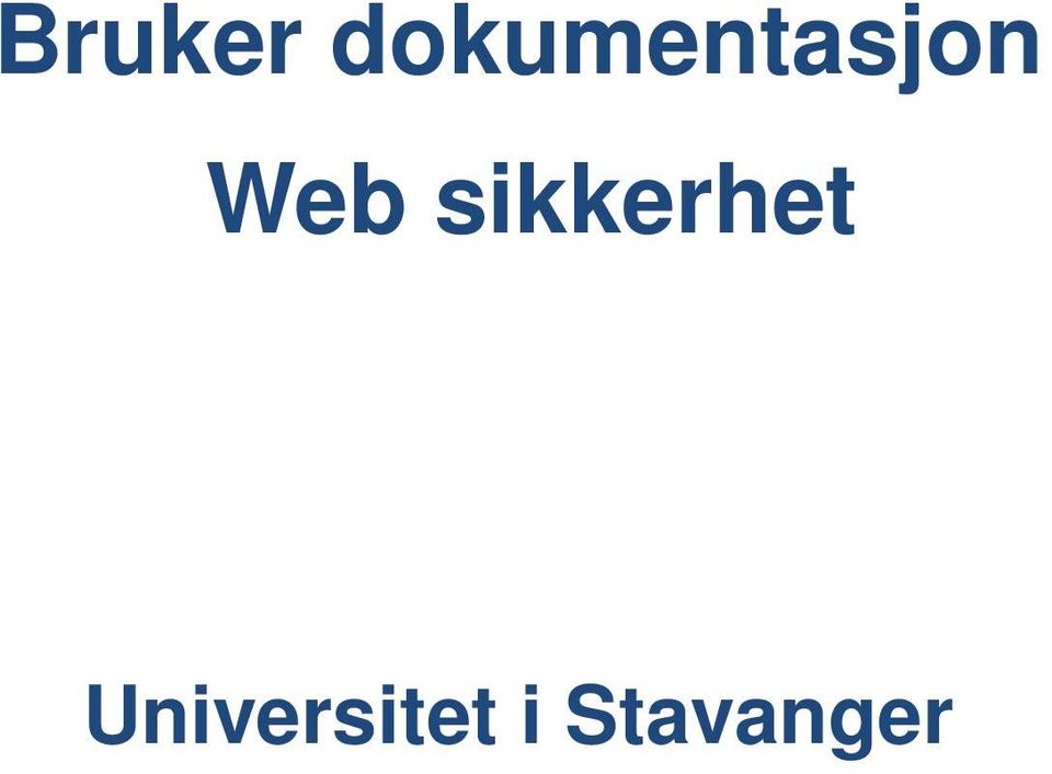 Web sikkerhet