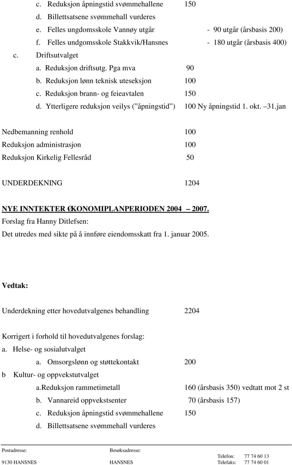 Ytterligere reduksjon veilys ( åpningstid ) 100 Ny åpningstid 1. okt. 31.