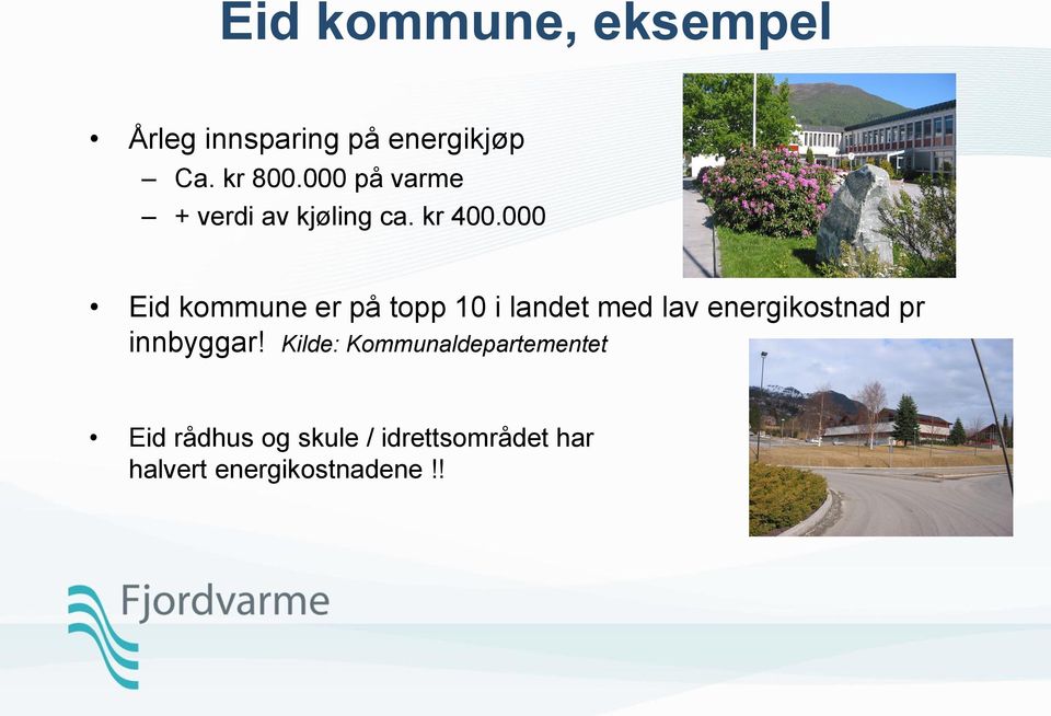 000 Eid kommune er på topp 10 i landet med lav energikostnad pr