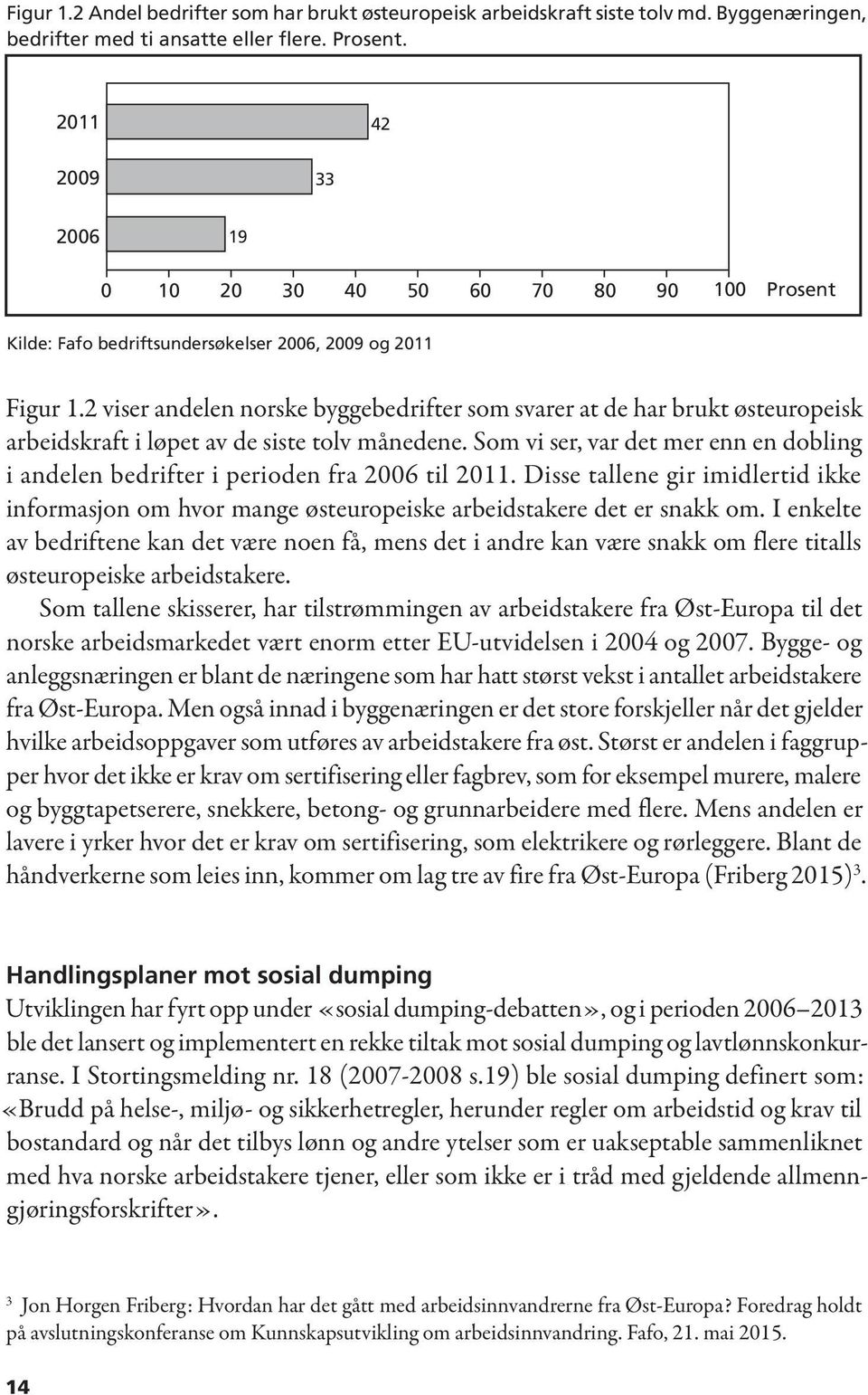 2 viser andelen norske byggebedrifter som svarer at de har brukt østeuropeisk arbeidskraft i løpet av de siste tolv månedene.