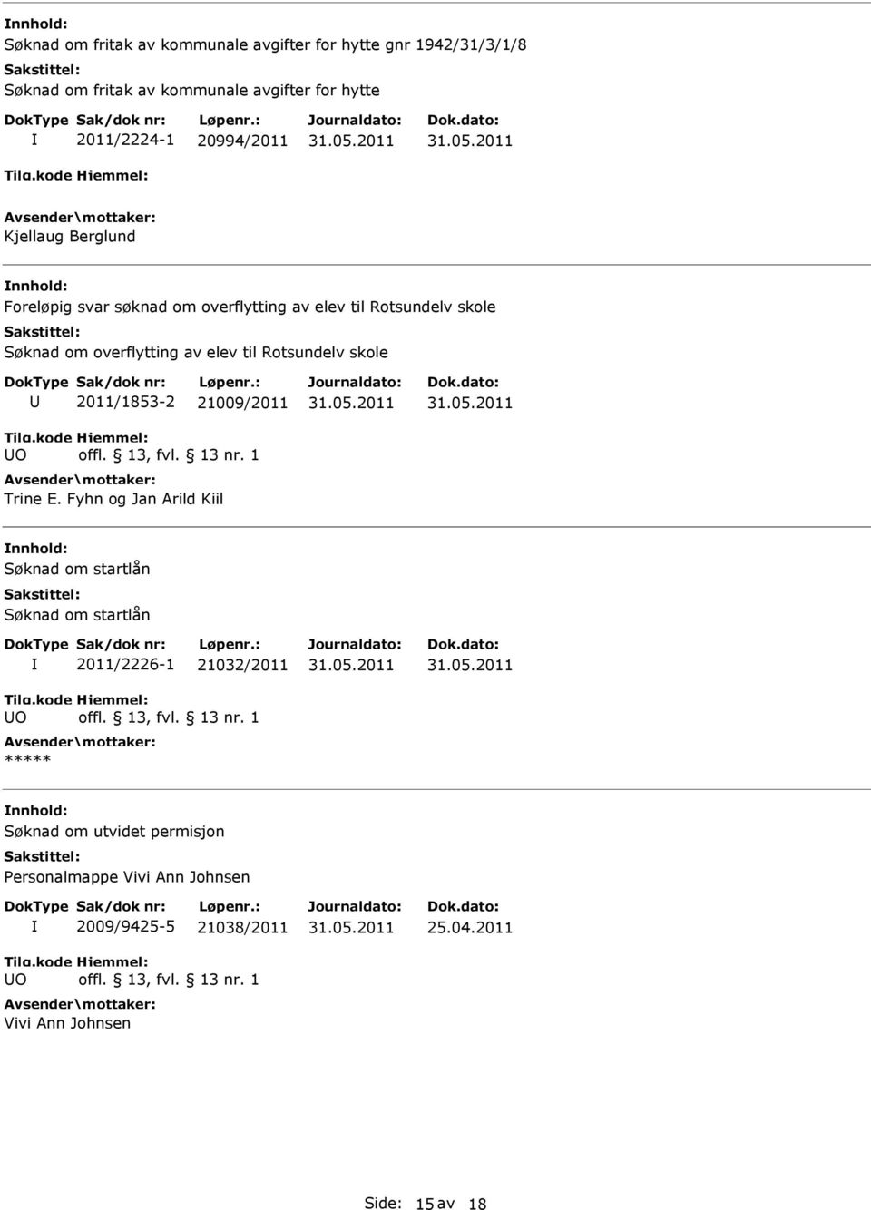 Rotsundelv skole 2011/1853-2 21009/2011 Trine E.