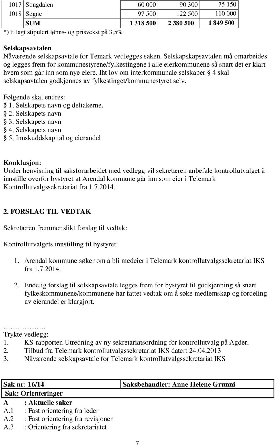 Iht lov om interkommunale selskaper 4 skal selskapsavtalen godkjennes av fylkestinget/kommunestyret selv. Følgende skal endres: 1, Selskapets navn og deltakerne.