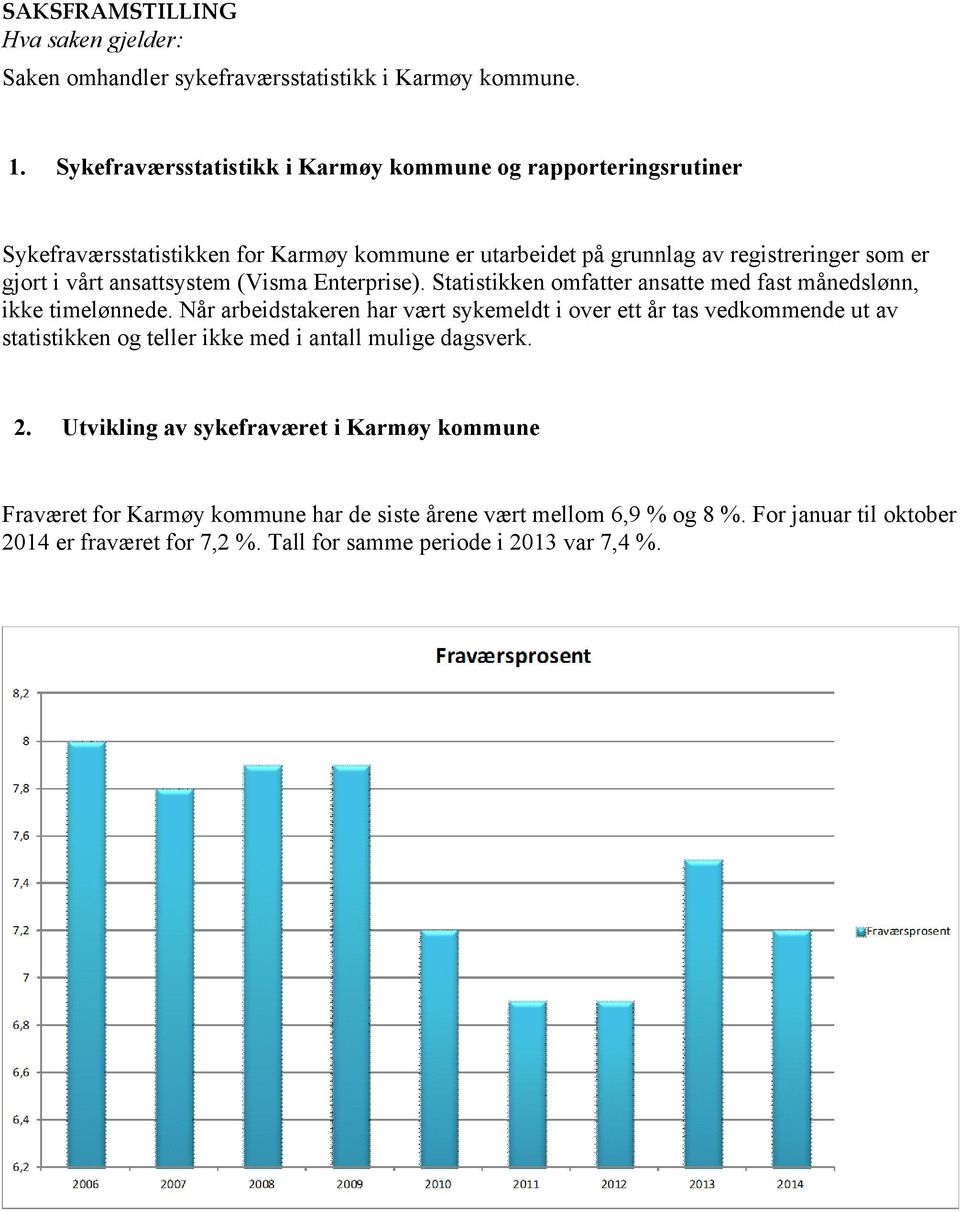 ansattsystem (Visma Enterprise). Statistikken omfatter ansatte med fast månedslønn, ikke timelønnede.