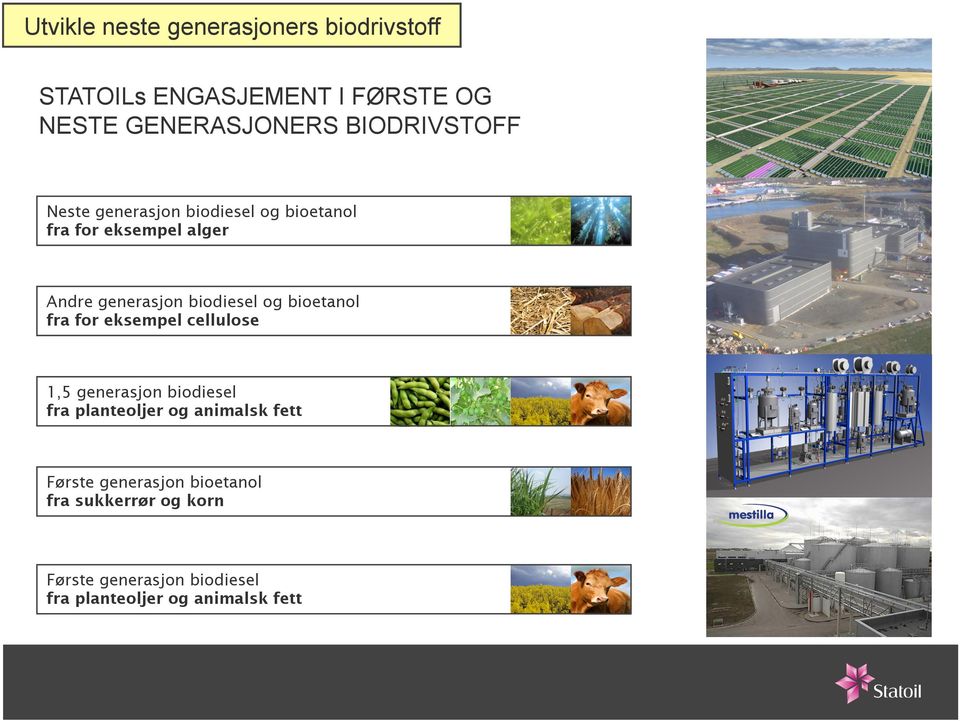 biodiesel og bioetanol fra for eksempel cellulose 1,5 generasjon biodiesel fra planteoljer og
