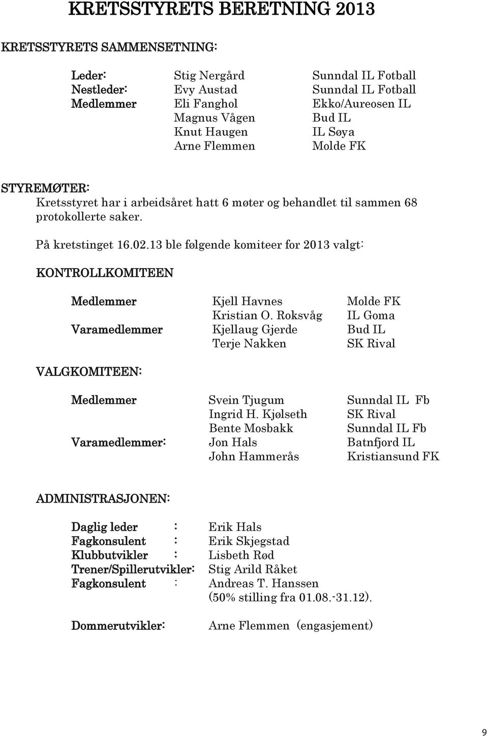 . ble følgende komiteer for valgt: KNTRLLKITEEN edlemmer aramedlemmer Kjell Havnes Kristian.