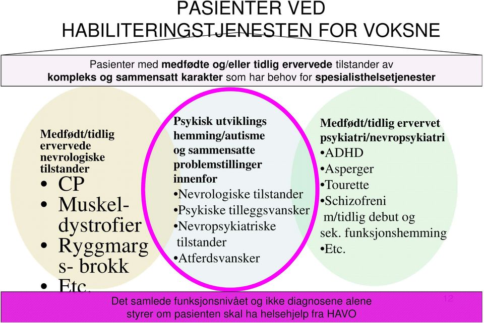 Psykisk utviklings hemming/autisme og sammensatte problemstillinger innenfor Nevrologiske tilstander Psykiske tilleggsvansker Nevropsykiatriske tilstander Atferdsvansker