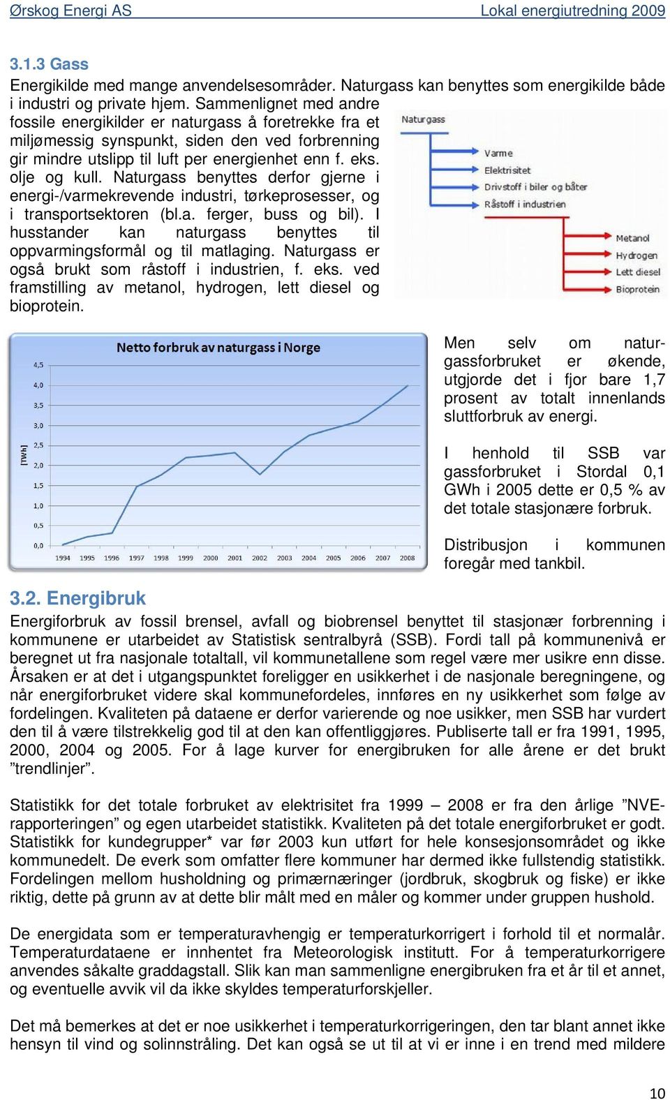 Naturgass benyttes derfor gjerne i energi-/varmekrevende industri, tørkeprosesser, og i transportsektoren (bl.a. ferger, buss og bil).