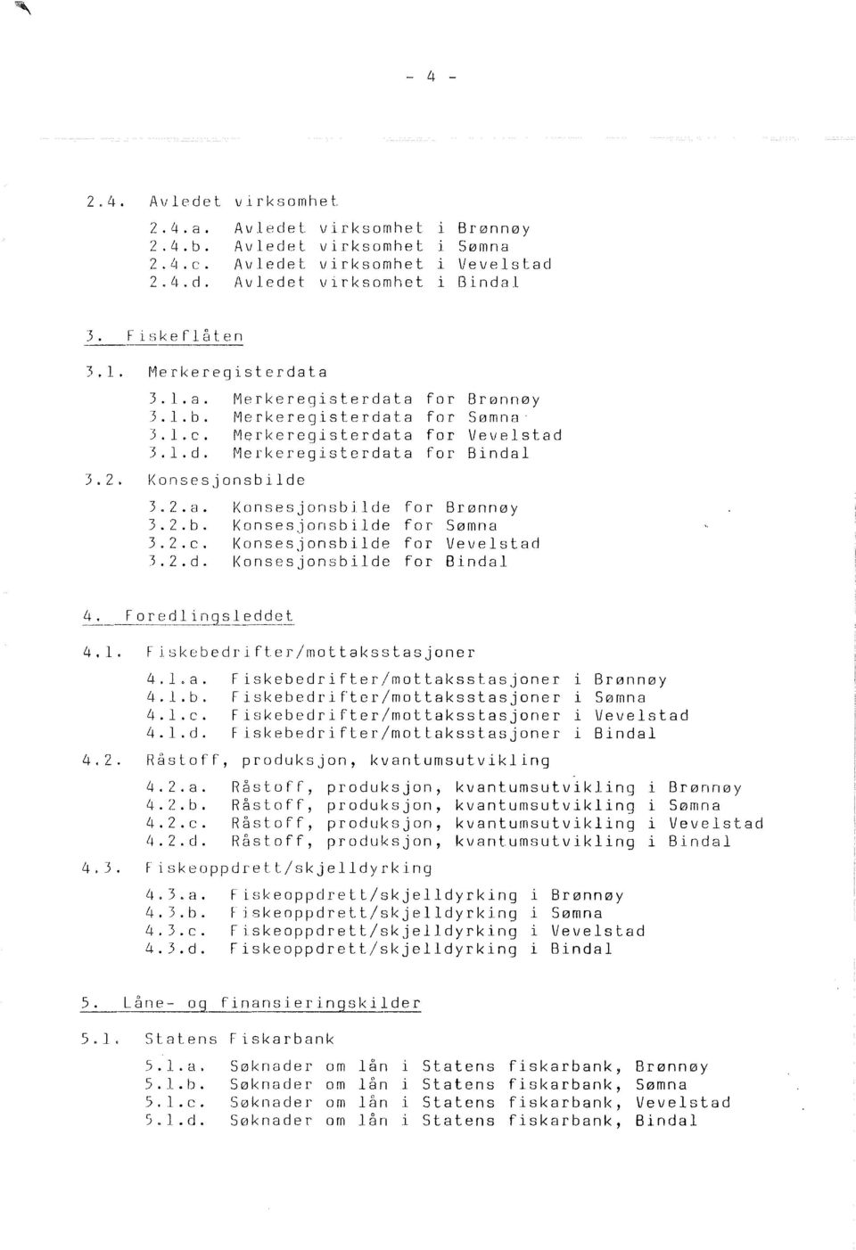 Merkeregisterdata for Binda Konsesjonsbide 3. 2. a. 3. 2. b. 3. 2 c. 3. 2. d. Konsesjonsbide for Brønnøy Konsesjonsbide for Sømna Konsesjonsbide for Vevestad Konsesjonsbide for Binda ~_F_Qred i.