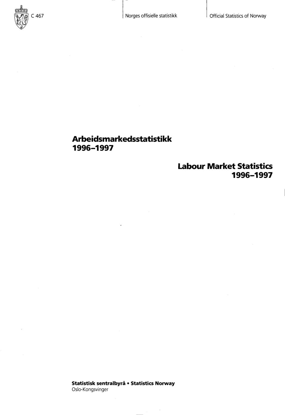 996-997 Labour Market Statistics 996-997