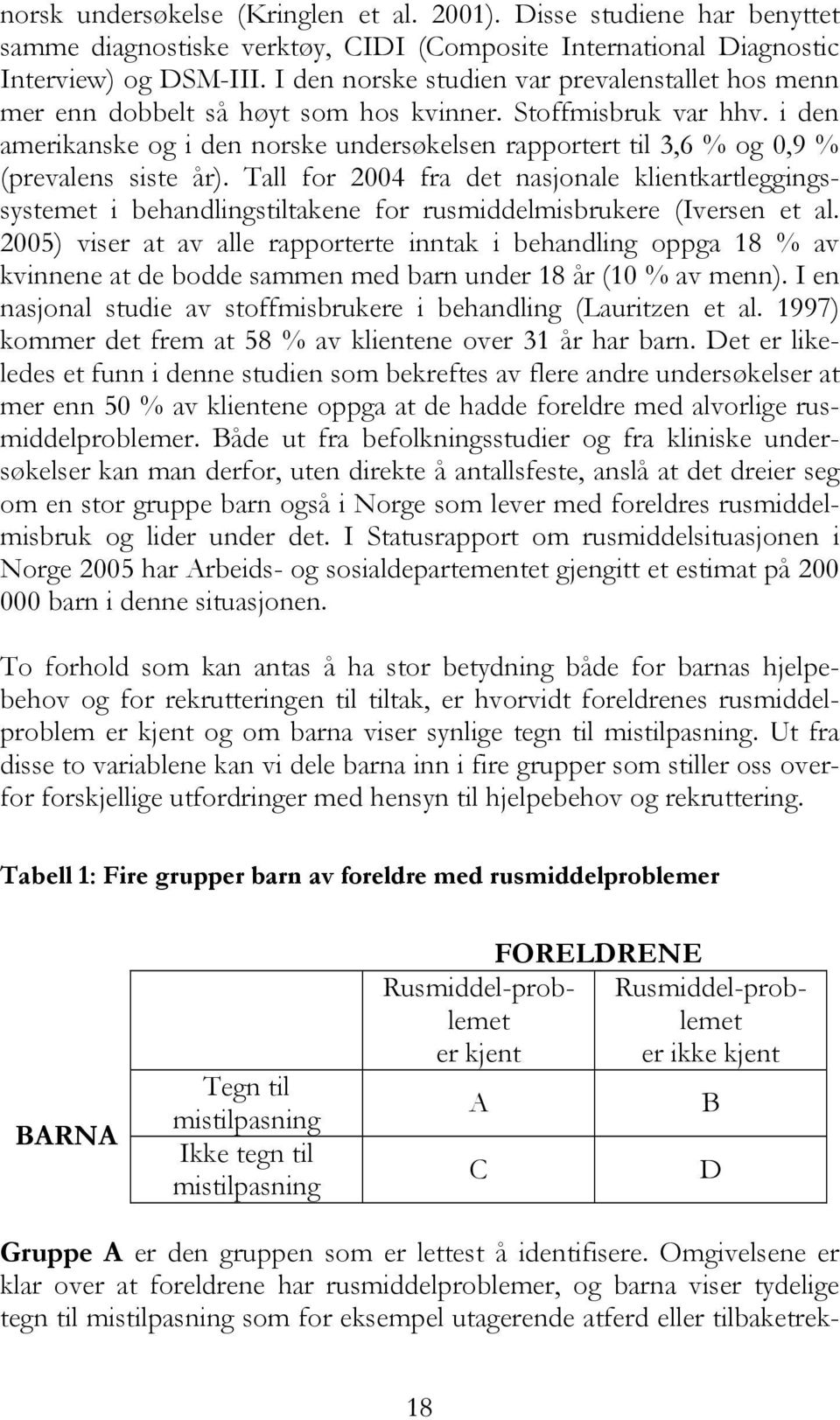 i den amerikanske og i den norske undersøkelsen rapportert til 3,6 % og 0,9 % (prevalens siste år).