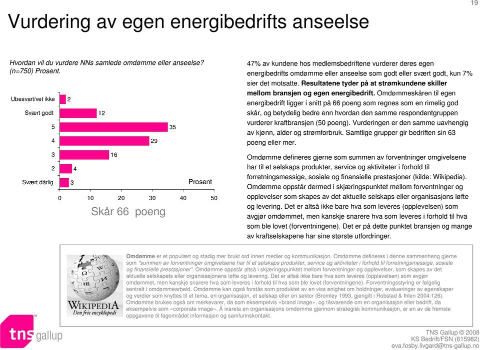 Resultatene tyder på at strømkundene skiller mellom bransjen og egen energibedrift.