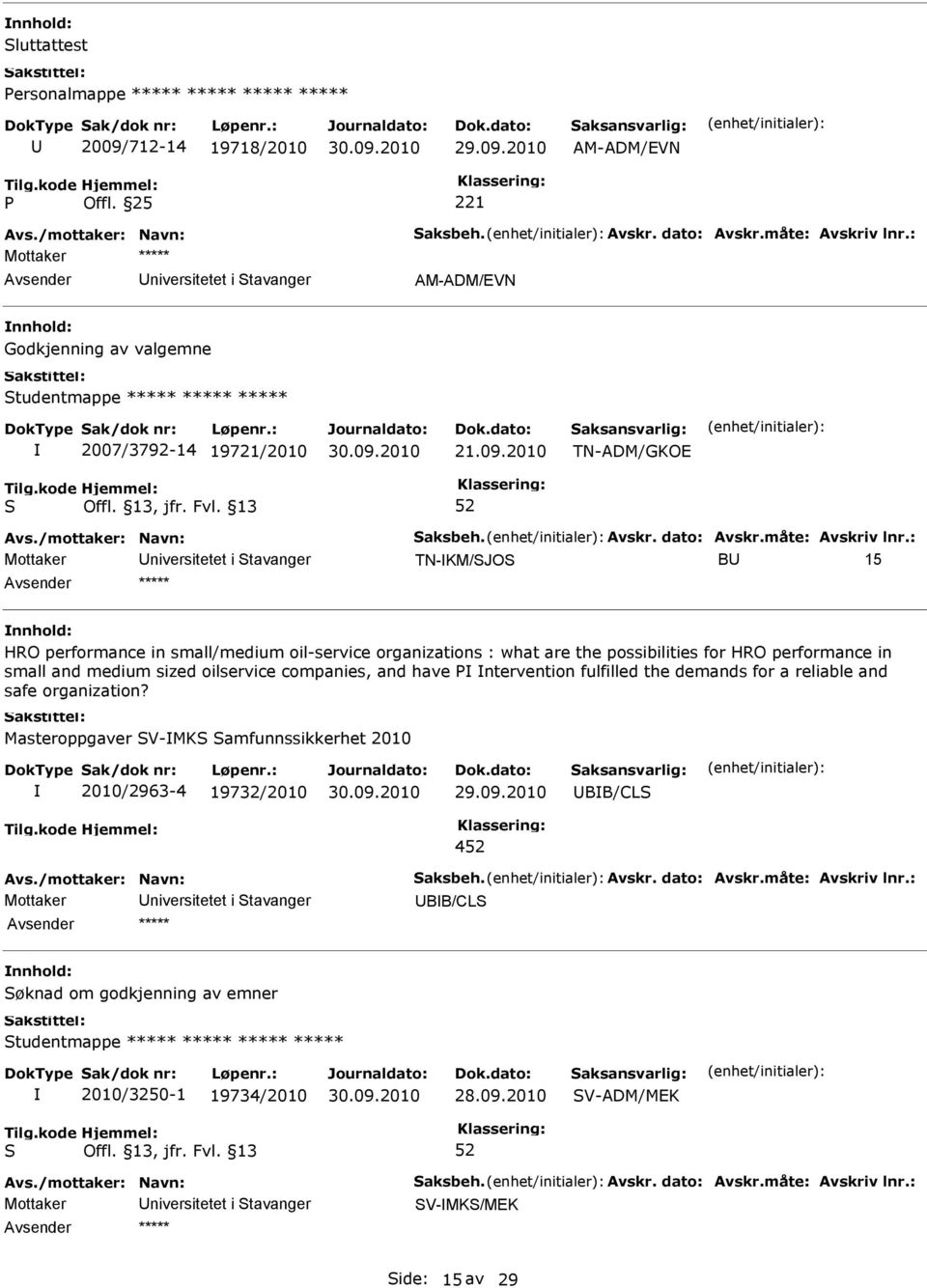 2010 TN-ADM/GKOE Mottaker niversitetet i tavanger TN-KM/JO B 15 HRO performance in small/medium oil-service organizations : what are the possibilities for HRO performance in small and medium sized