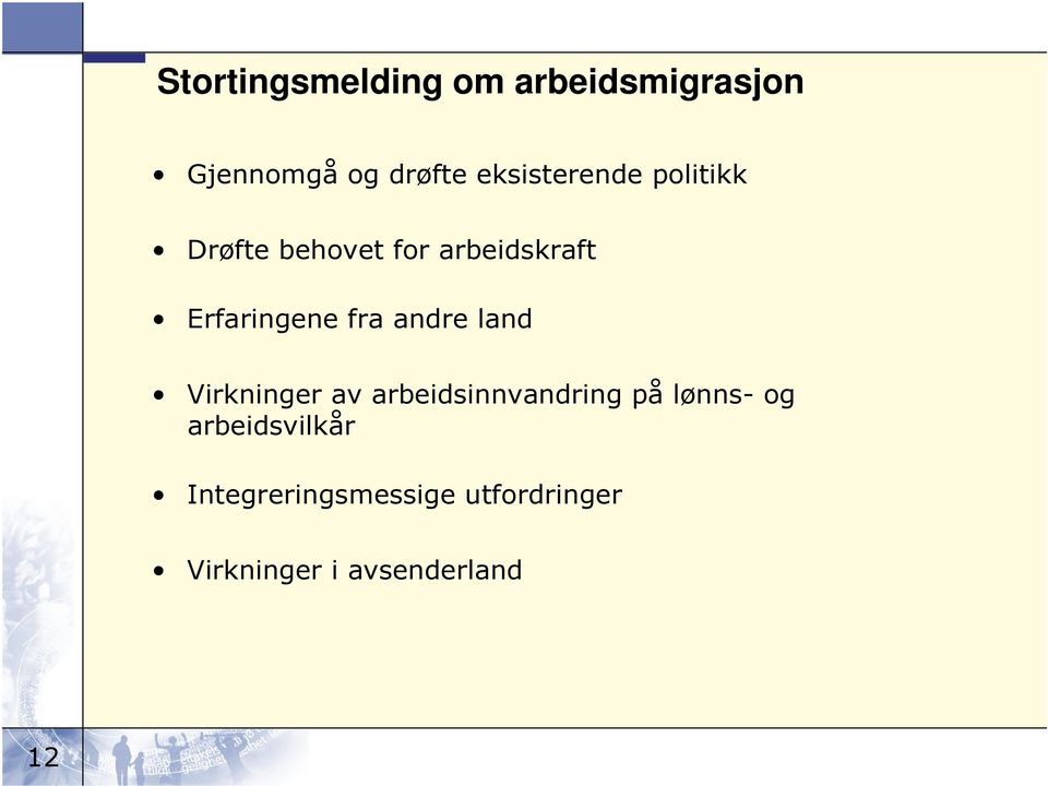 Erfaringene fra andre land Virkninger av arbeidsinnvandring på