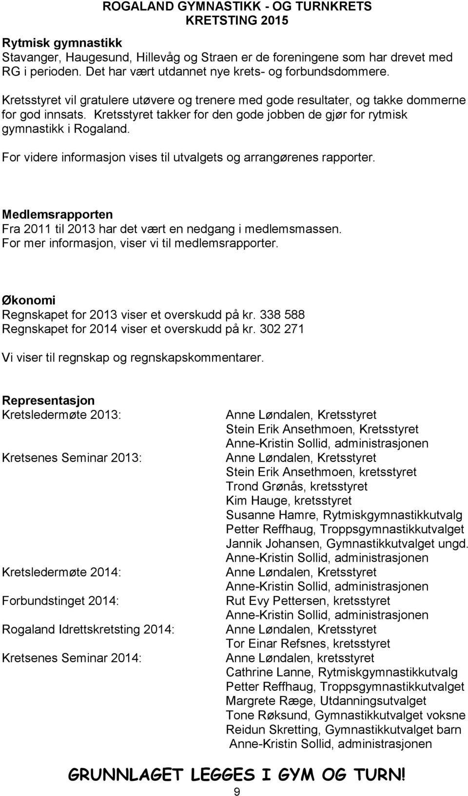 For videre informasjon vises til utvalgets og arrangørenes rapporter. Medlemsrapporten Fra 2011 til 2013 har det vært en nedgang i medlemsmassen. For mer informasjon, viser vi til medlemsrapporter.