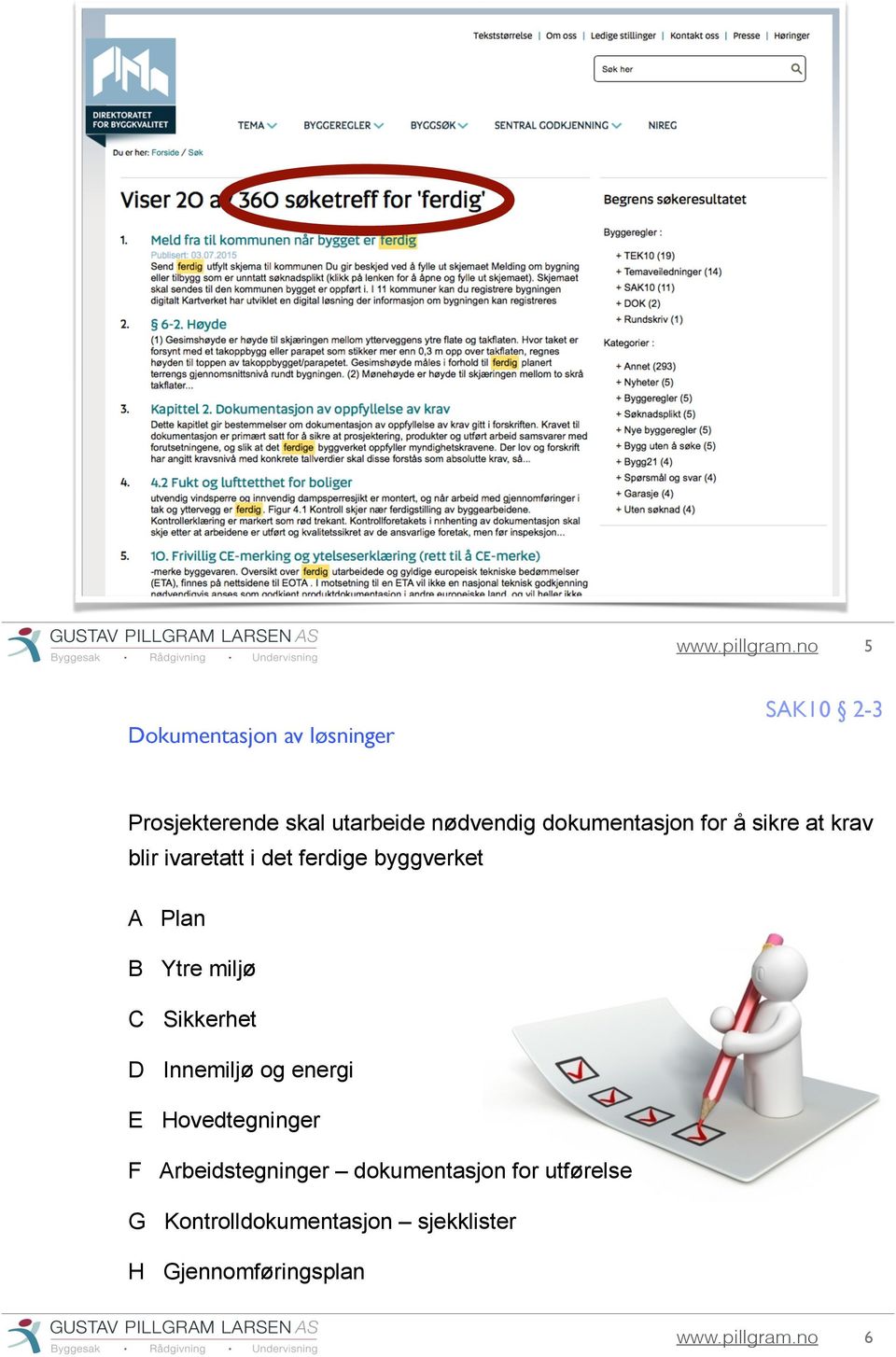 Ytre miljø C Sikkerhet D Innemiljø og energi E Hovedtegninger F Arbeidstegninger